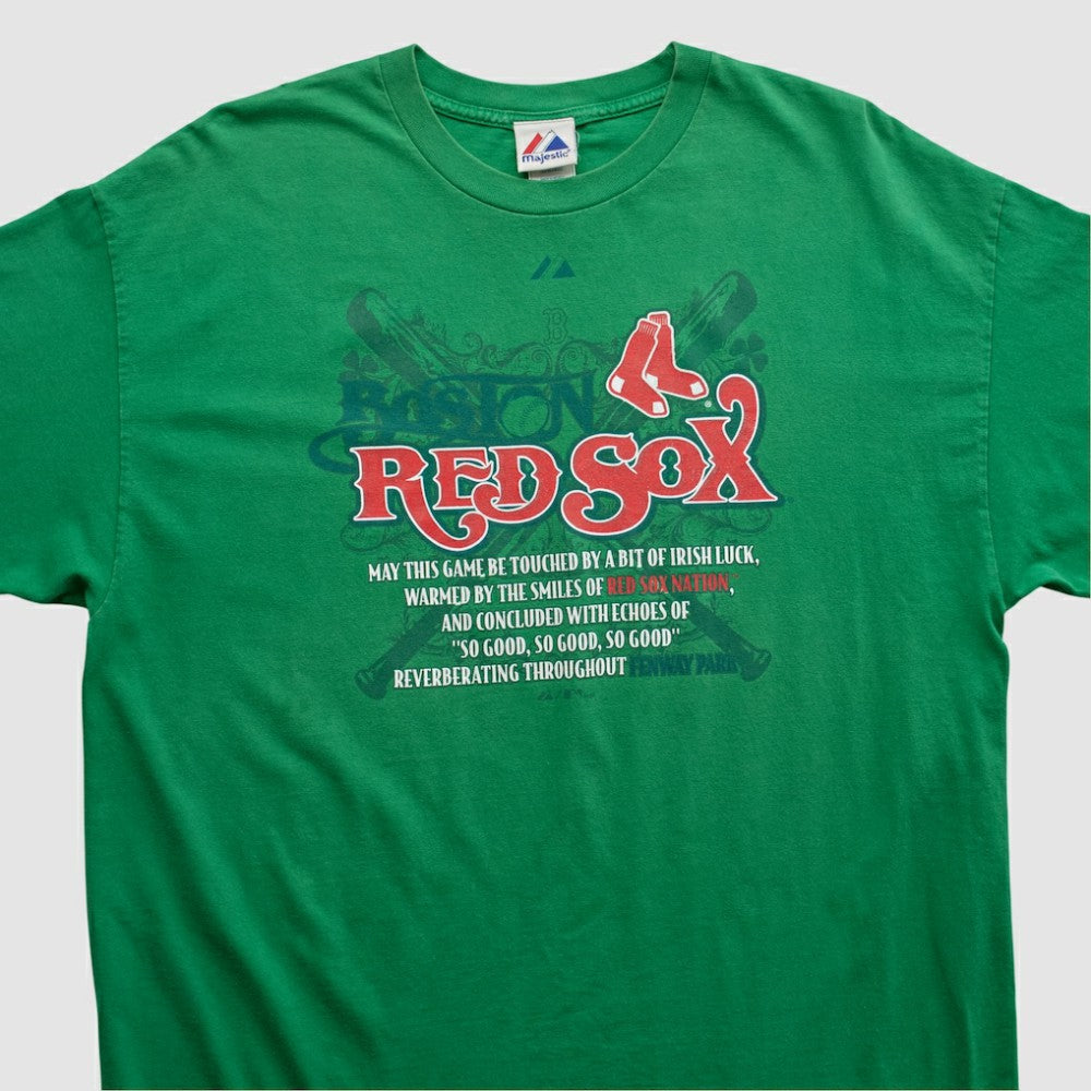 Boston Red Sox Majestic 2000s T-shirt - Green - XVintage - Fanatics Discount