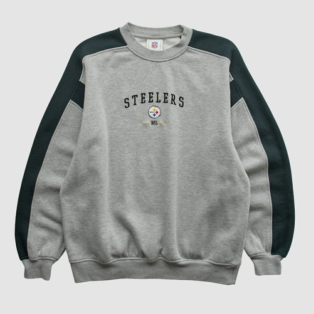 Fanatics Pittsburgh Steelers NFL 2000s Pullover Sweatshirt Heather Gray Vintage