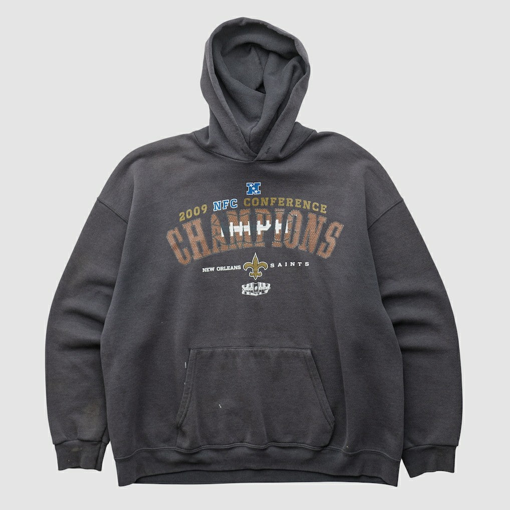 Fanatics New Orleans Saints NFL 2009 Hooded Pullover Sweatshirt Charcoal Vintage