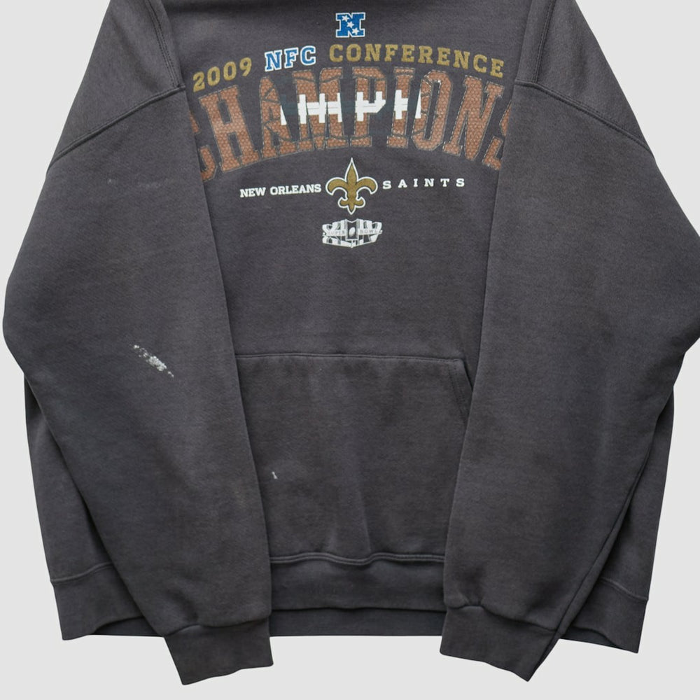 Fanatics New Orleans Saints NFL 2009 Hooded Pullover Sweatshirt Charcoal Vintage