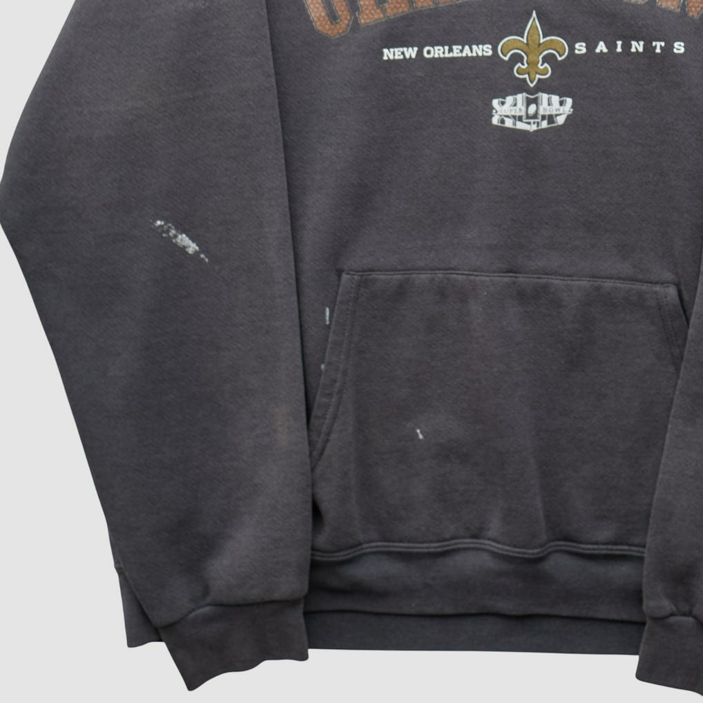 Fanatics New Orleans Saints NFL 2009 Hooded Pullover Sweatshirt Charcoal Vintage