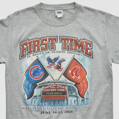 Chicago Cubs Lee Apparel 2005 T-shirt - Heather Gray - Vintage - Fanatics Sale