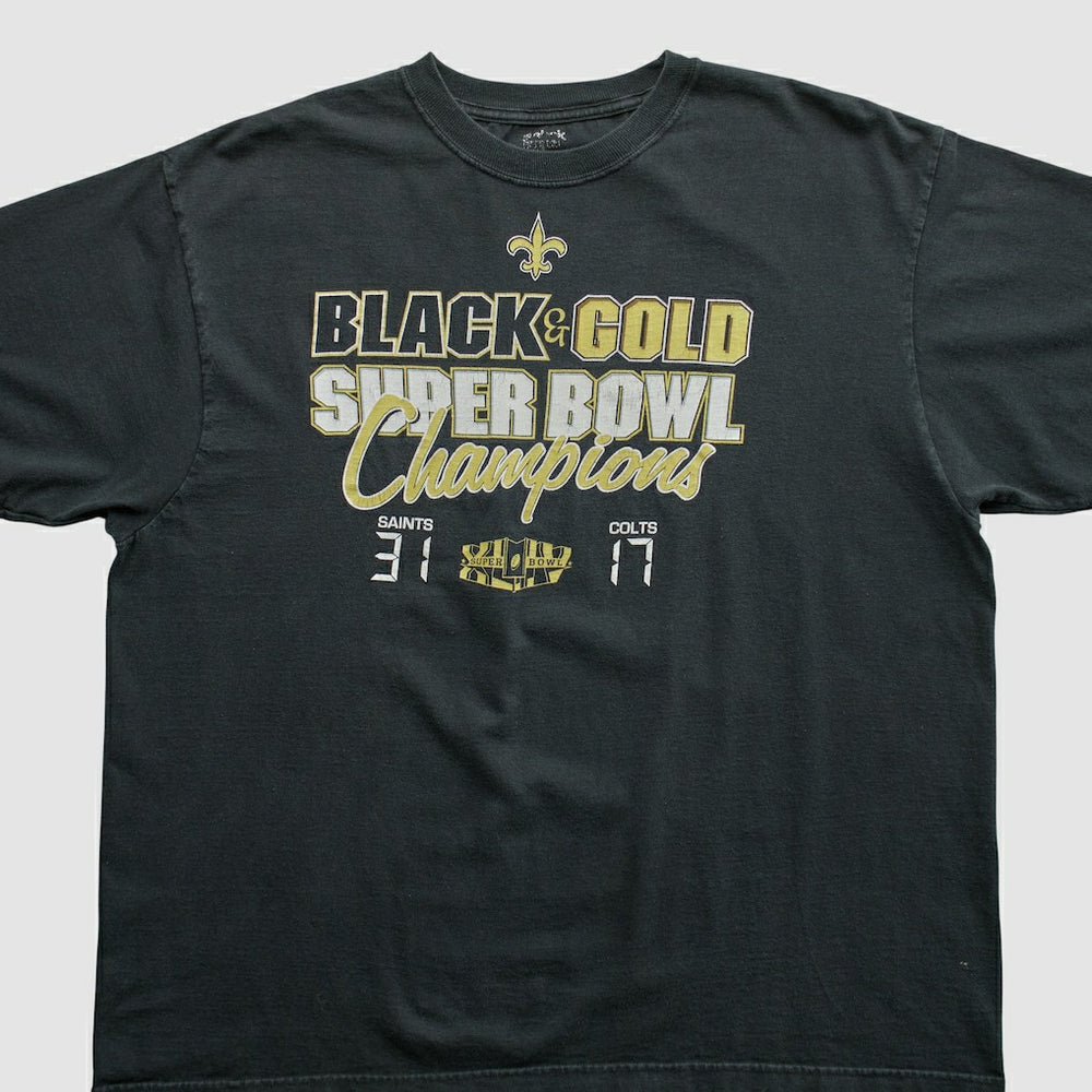 Fanatics New Orleans Saints Reebok 2010 T-shirt Black Vintage
