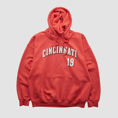 Cincinnati Reds Genuine Merchandise 2000s Hooded Pullover Sweatshirt - Red - Vintage - Fanatics Online