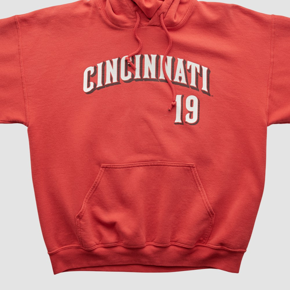 Cincinnati Reds Genuine Merchandise 2000s Hooded Pullover Sweatshirt - Red - Vintage - Fanatics Online