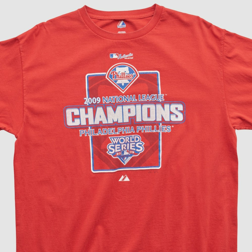 Philadelphia Phillies Majestic 2009 T-shirt - Red - Vintage - Fanatics on Sale
