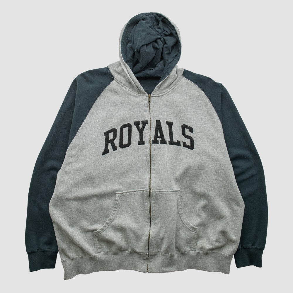 Kansas City Royals 2000s Hooded Full Zip Sweatshirt - Heather Gray - 2XVintage - Fanatics Lifestyle