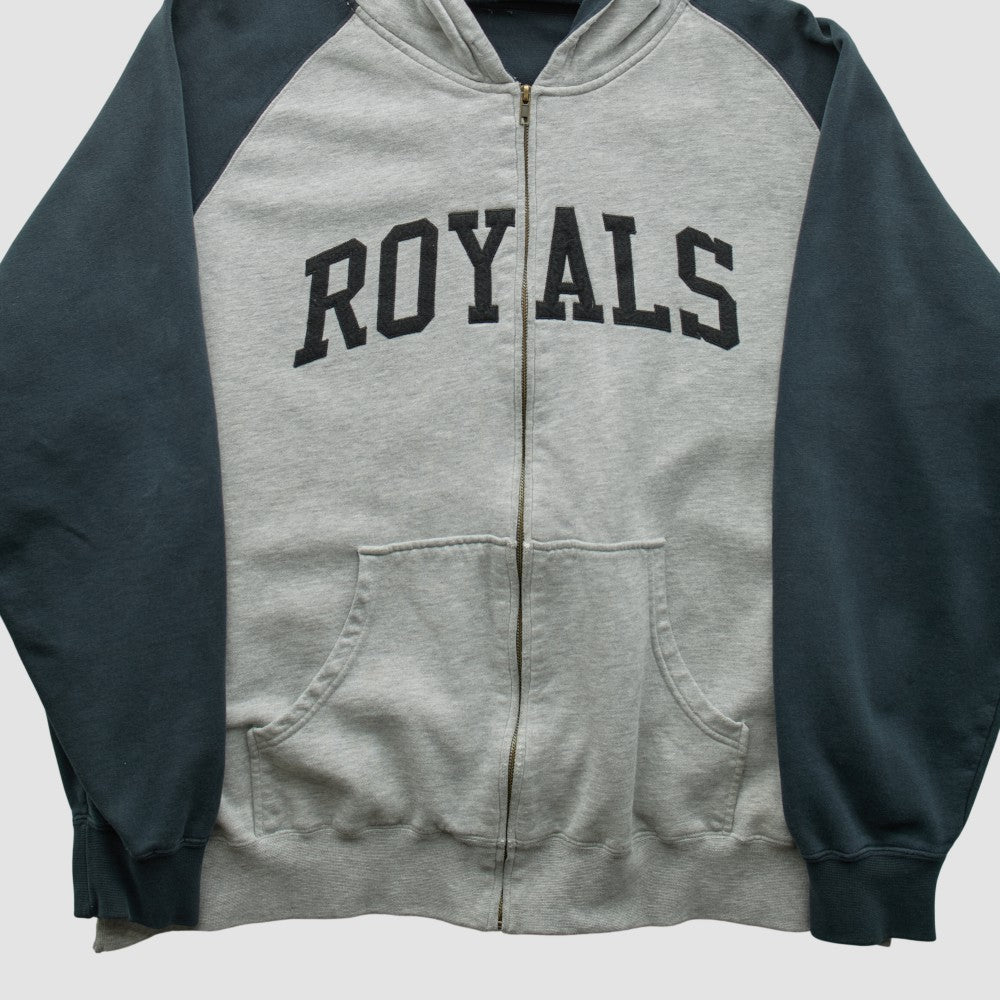 Kansas City Royals 2000s Hooded Full Zip Sweatshirt - Heather Gray - 2XVintage - Fanatics Lifestyle