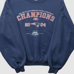 Fanatics New England Patriots Jerzees 2004 Pullover Sweatshirt Navy Vintage