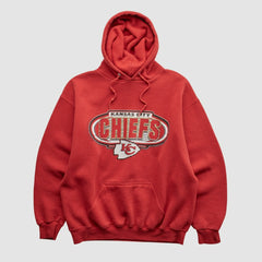 Fanatics Kansas City Chiefs Logo Athletic 90s Hooded Pullover Sweatshirt Red Vintage