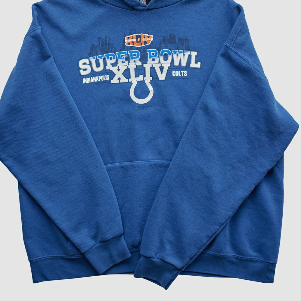 Fanatics Indianapolis Colts NFL 2010 Hooded Pullover Sweatshirt Blue Vintage