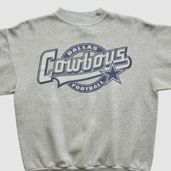 Fanatics Dallas Cowboys Logo 7 90s Pullover Sweatshirt Heather Gray Vintage