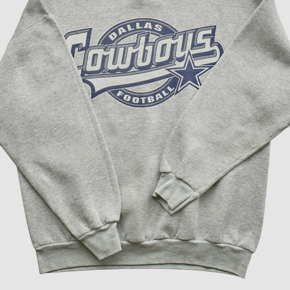 Fanatics Dallas Cowboys Logo 7 90s Pullover Sweatshirt Heather Gray Vintage