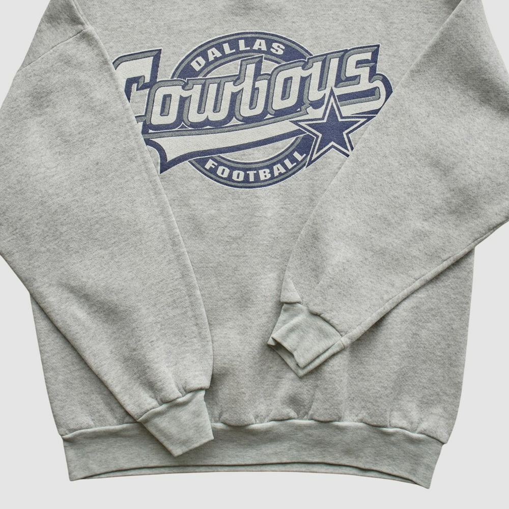 Fanatics Dallas Cowboys Logo 7 90s Pullover Sweatshirt Heather Gray Vintage