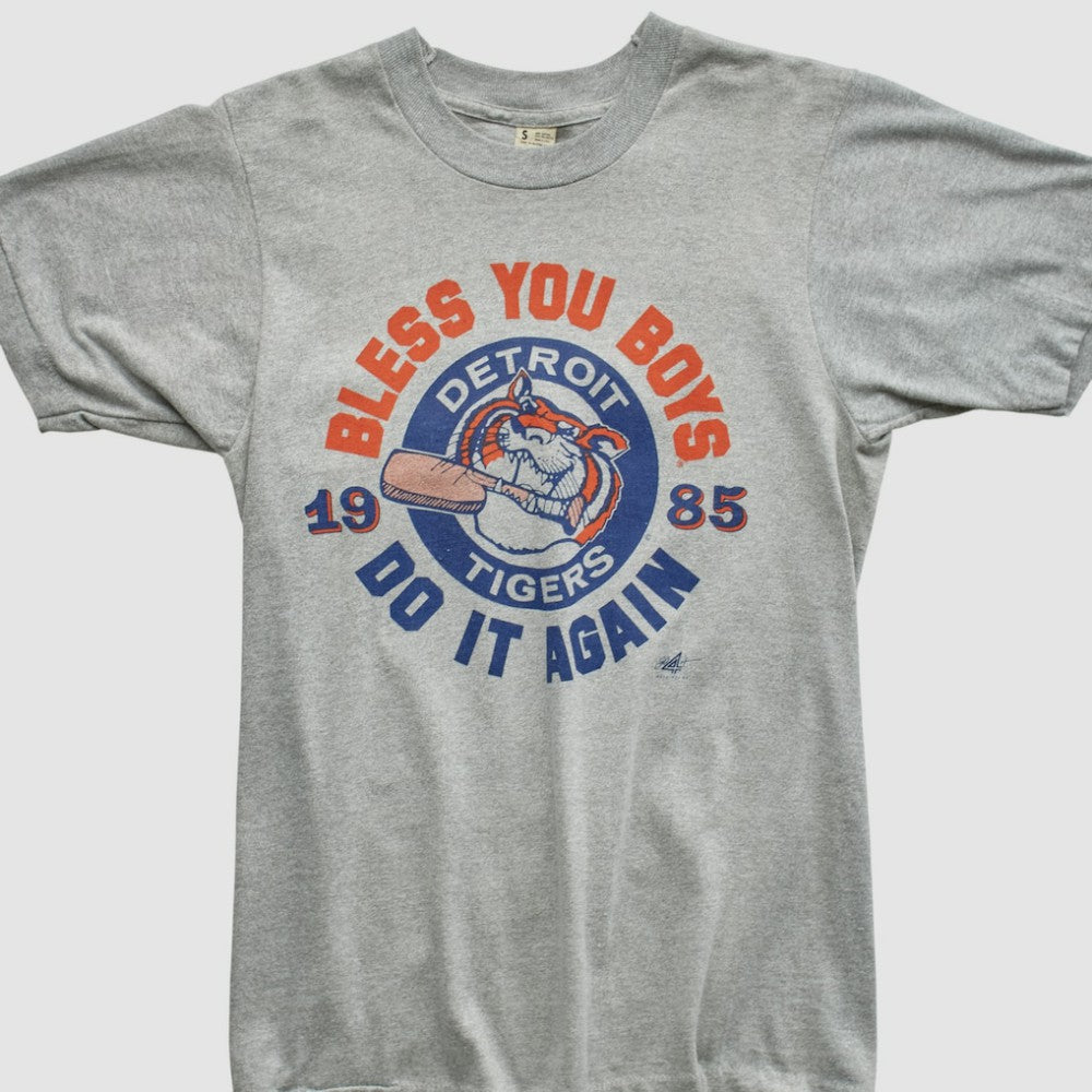 Detroit Tigers Screen Stars 1985 T-shirt - Heather Gray - Yth Vintage - Fanatics Sale