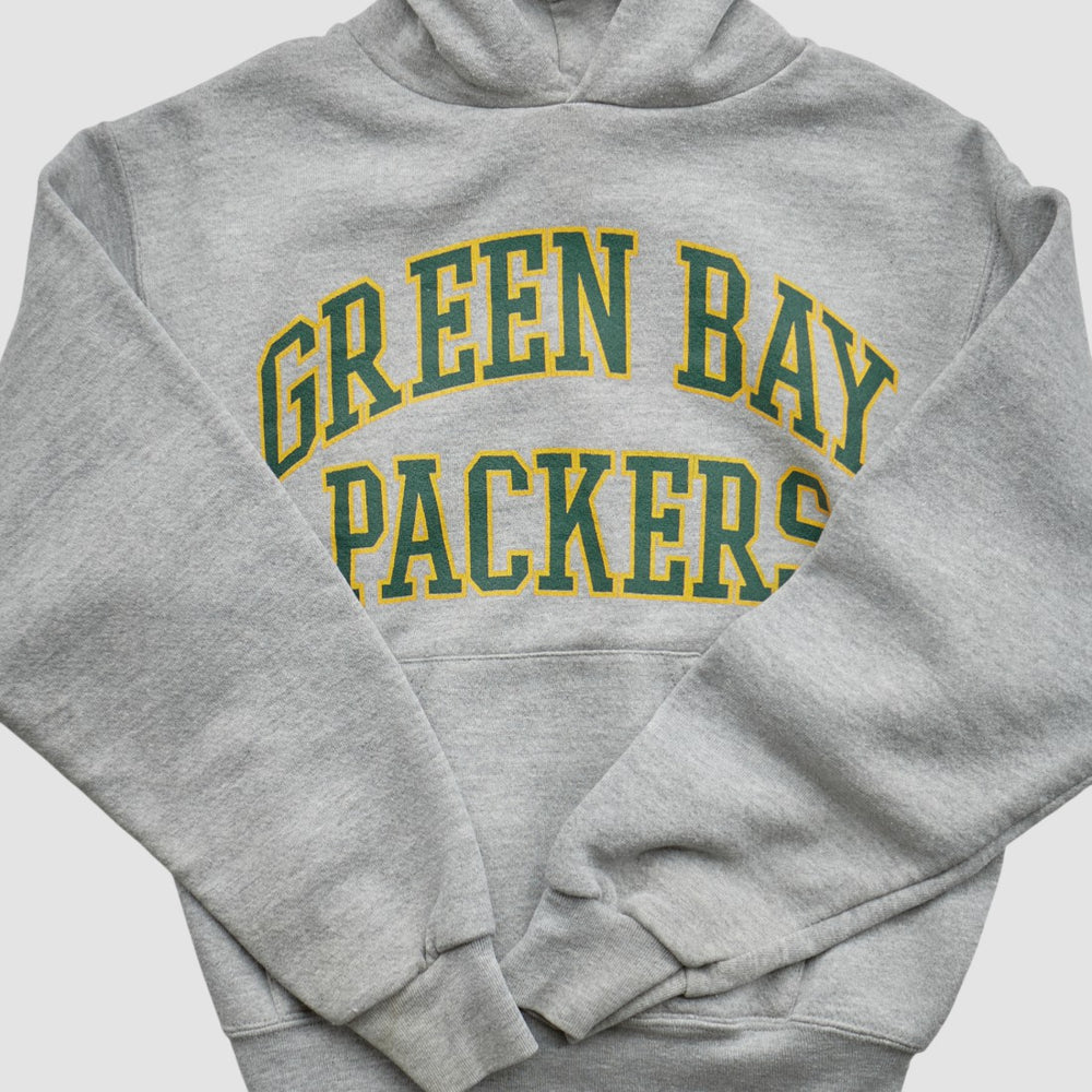 Fanatics Green Bay Packers NFL 2000s Hooded Pullover Sweatshirt Heather Gray Yth M Real Vintage