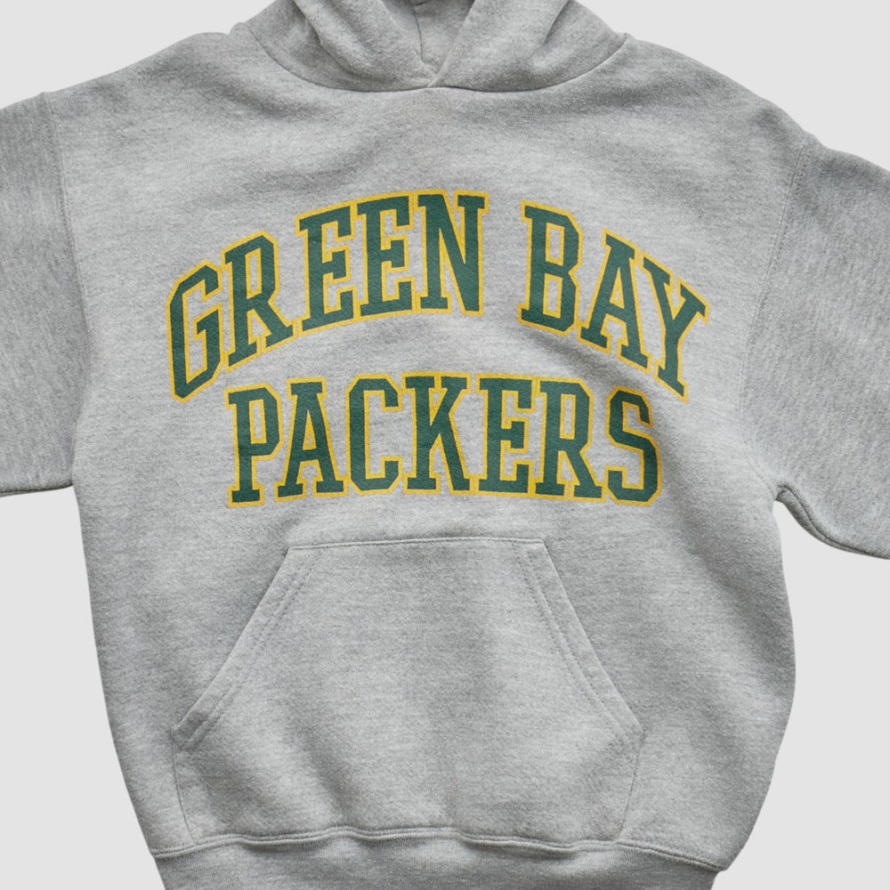 Fanatics Green Bay Packers NFL 2000s Hooded Pullover Sweatshirt Heather Gray Yth M Real Vintage