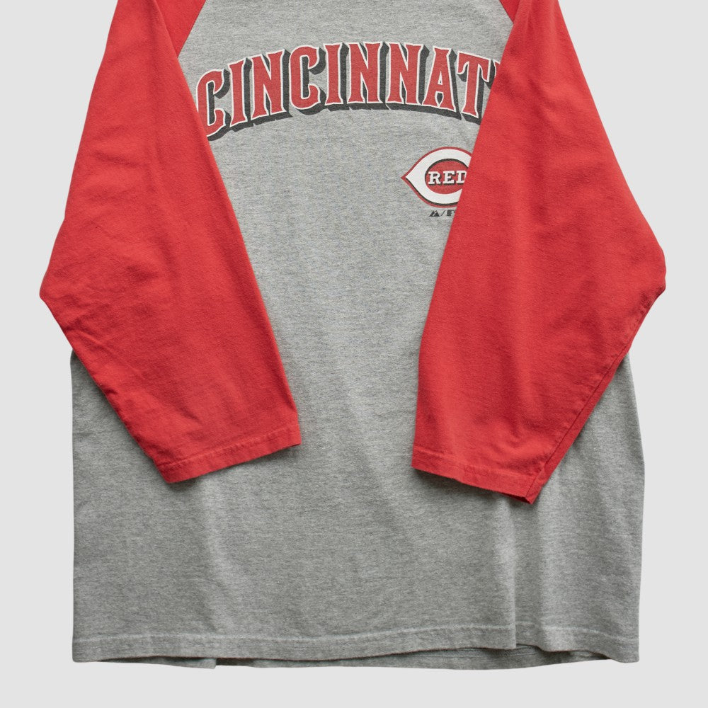 Cincinnati Reds Majestic 2009 T-shirt - Heather Gray - Vintage - Fanatics Sale