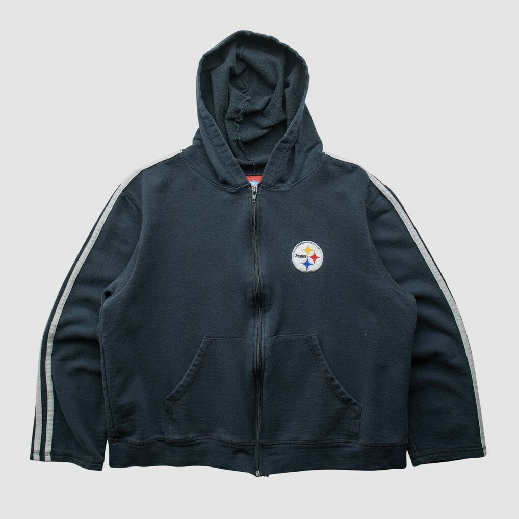 Fanatics Pittsburgh Steelers NFL 2000s Hooded Full Zip Sweatshirt Black Vintage