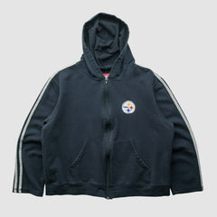 Fanatics Pittsburgh Steelers NFL 2000s Hooded Full Zip Sweatshirt Black Vintage