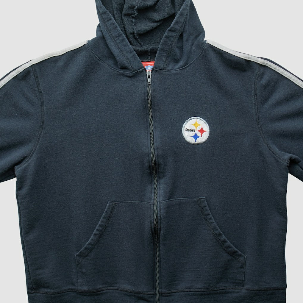 Fanatics Pittsburgh Steelers NFL 2000s Hooded Full Zip Sweatshirt Black Vintage