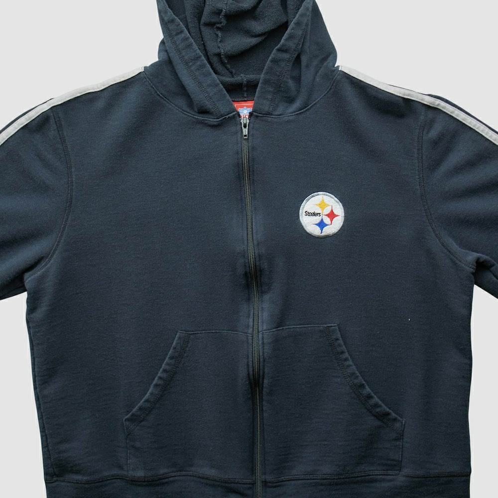 Fanatics Pittsburgh Steelers NFL 2000s Hooded Full Zip Sweatshirt Black Vintage