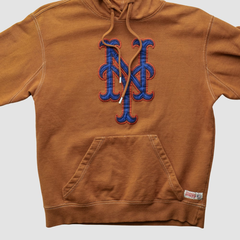New York Mets Stitches 2000s Hooded Pullover Sweatshirt - Clay - XVintage - Fanatics on Sale