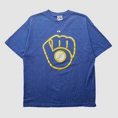 Milwaukee Brewers Majestic 2000s T-shirt - Blue - Vintage - Fanatics Sale