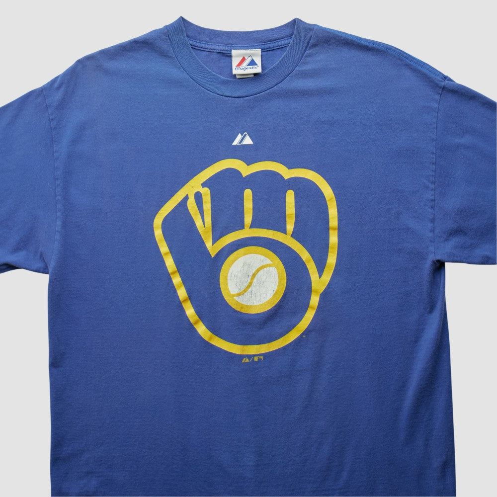 Milwaukee Brewers Majestic 2000s T-shirt - Blue - Vintage - Fanatics Sale