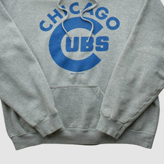 Chicago Cubs Stitches 2000s Hooded Pullover Sweatshirt - Heather Gray - Vintage - Fanatics Discount