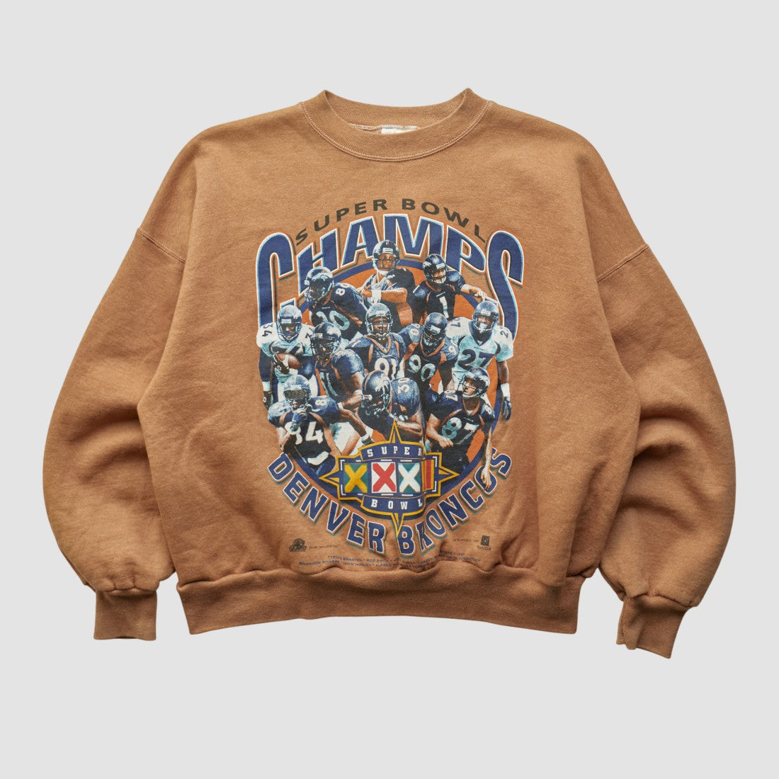 Fanatics Denver Broncos Hanes 1998 Pullover Sweatshirt Clay Vintage