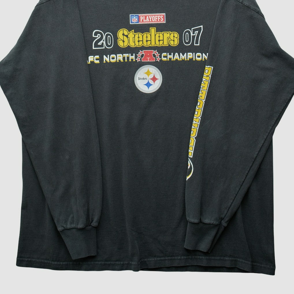 Fanatics Pittsburgh Steelers NFL 2007 Long Sleeve T-shirt Black Vintage