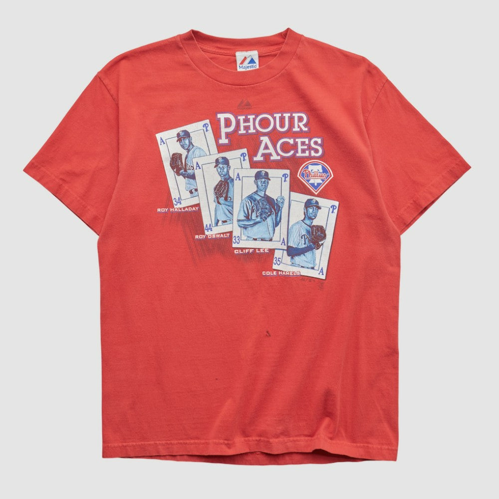 Philadelphia Phillies Majestic 2000s T-shirt - Red - Vintage - Fanatics Lifestyle