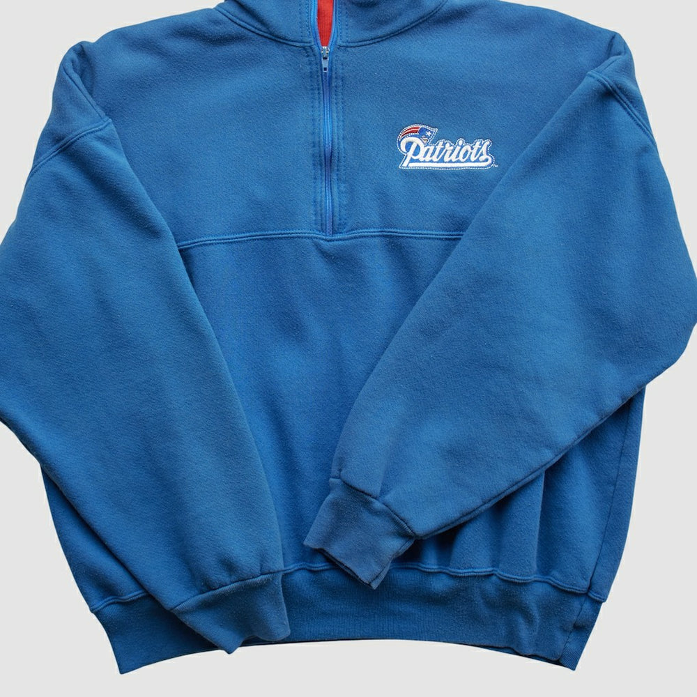 Fanatics New England Patriots Dodger 90s 1/4 Zip Sweatshirt Blue Vintage