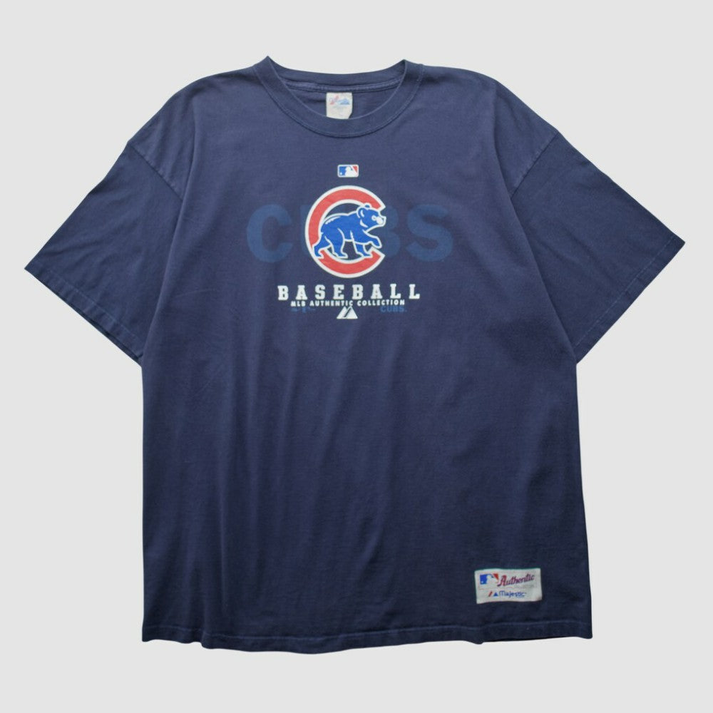Chicago Cubs Majestic 2000s T-shirt - Navy - 2XVintage - Fanatics Sale