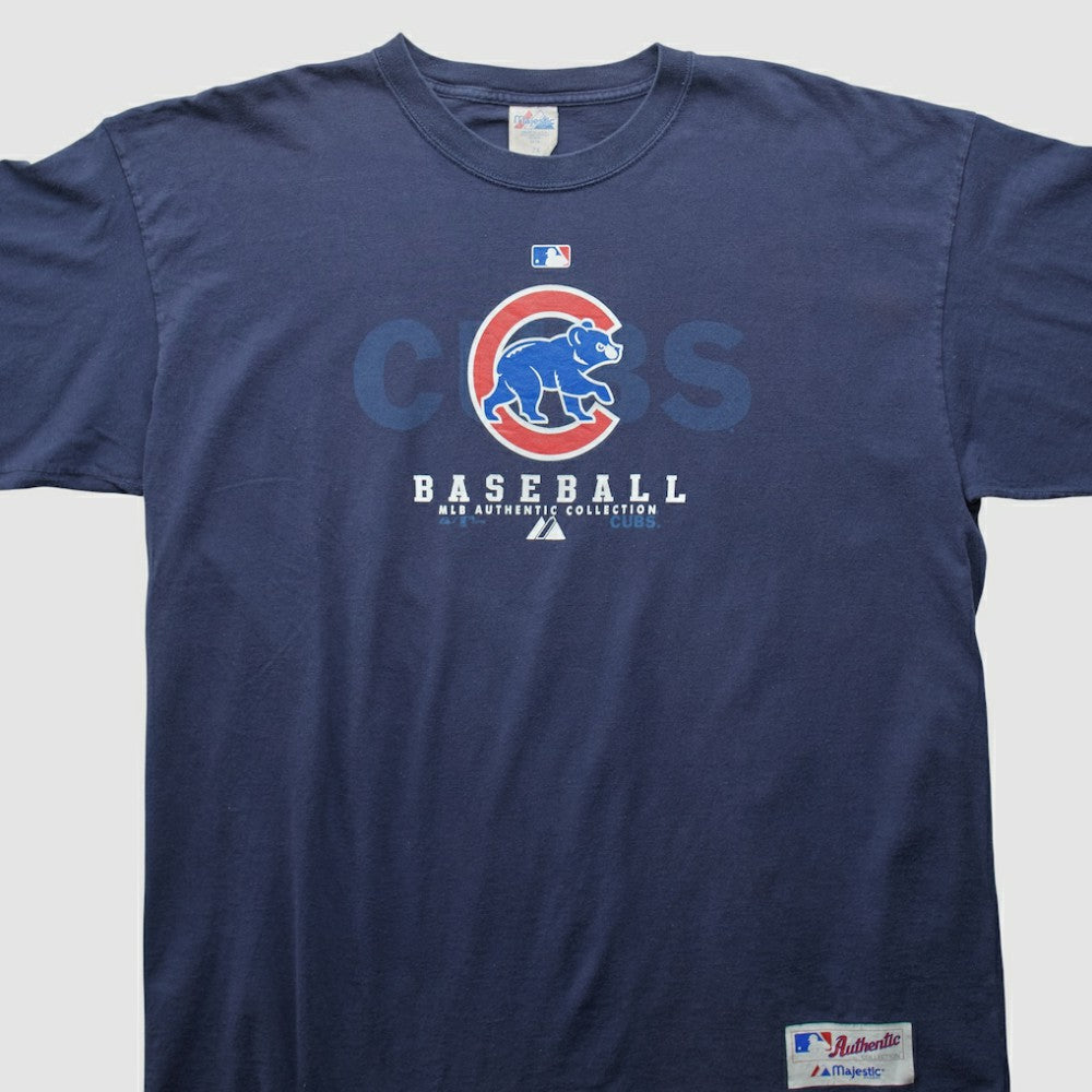 Chicago Cubs Majestic 2000s T-shirt - Navy - 2XVintage - Fanatics Sale