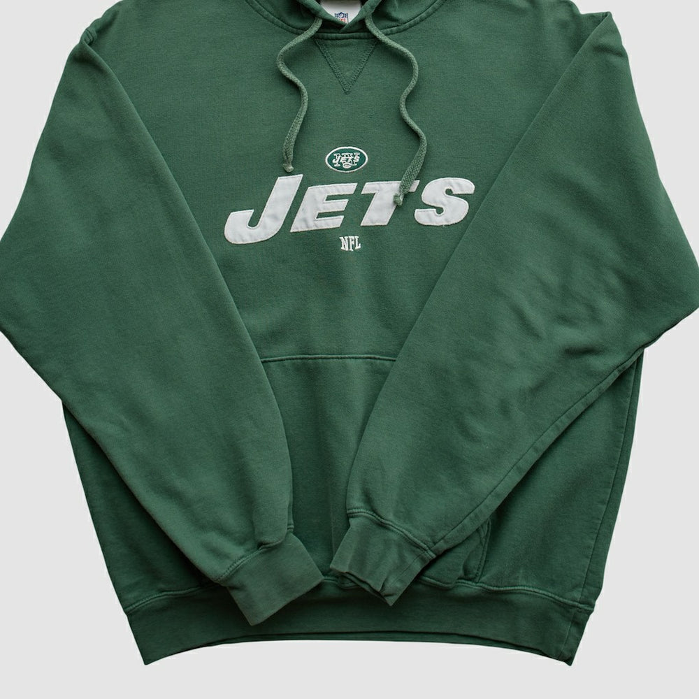 Fanatics New York Jets NFL 2000s Hooded Pullover Sweatshirt Green Vintage