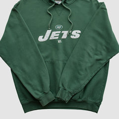 Fanatics New York Jets NFL 2000s Hooded Pullover Sweatshirt Green Vintage