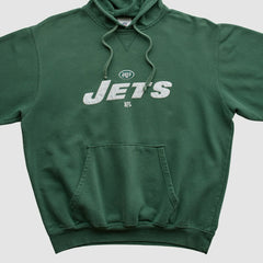 Fanatics New York Jets NFL 2000s Hooded Pullover Sweatshirt Green Vintage