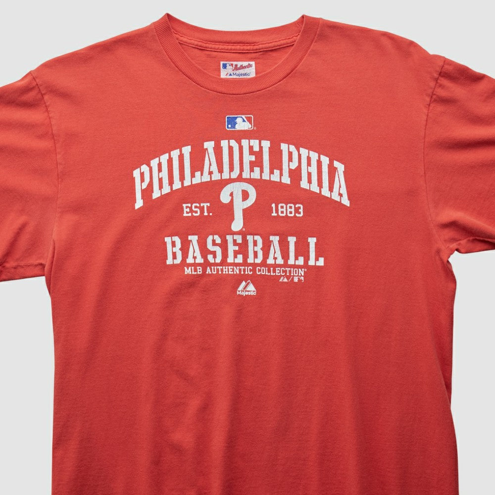 Philadelphia Phillies Majestic 2000s T-shirt - Red - Vintage - Fanatics Discount