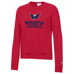 Washington Capitals Champion Women's Wordmark Lockup Powerblend Sweatshirt - Red - NHL 203935413