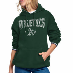 Athletics Starter Women's Lace Team Lockup Fleece Hoodie - Green - MLB Discount