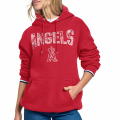 Los Angeles Angels Starter Women's Lace Team Lockup Fleece Hoodie - Red - MLB Sale