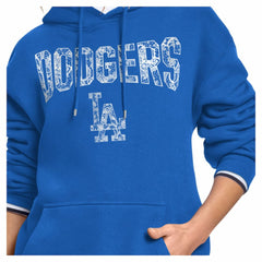 Los Angeles Dodgers Starter Women's Lace Team Lockup Fleece Hoodie - Royal - MLB on Sale