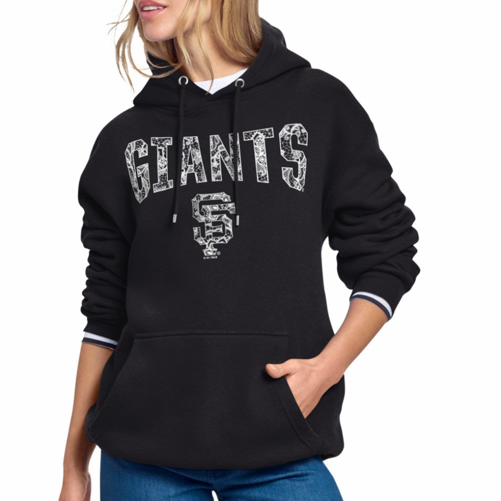 San Francisco Giants Starter Women's Lace Team Lockup Fleece Hoodie - Black - MLB Sale
