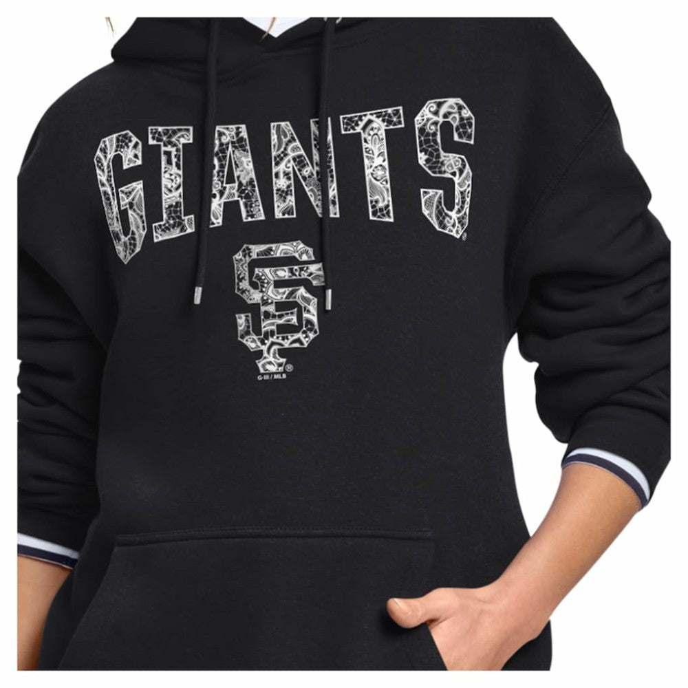 San Francisco Giants Starter Women's Lace Team Lockup Fleece Hoodie - Black - MLB Sale