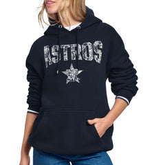 Houston Astros Starter Women's Lace Team Lockup Fleece Hoodie - Navy - MLB Lifestyle