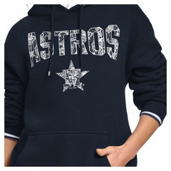 Houston Astros Starter Women's Lace Team Lockup Fleece Hoodie - Navy - MLB Lifestyle