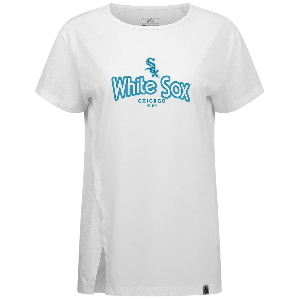 Chicago White Sox Levelwear Women's Blue Haven Influx Cornerstone T-Shirt - White - MLB Sale