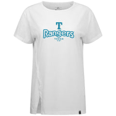 Texas Rangers Levelwear Women's Blue Haven Influx Cornerstone T-Shirt - White - MLB Online